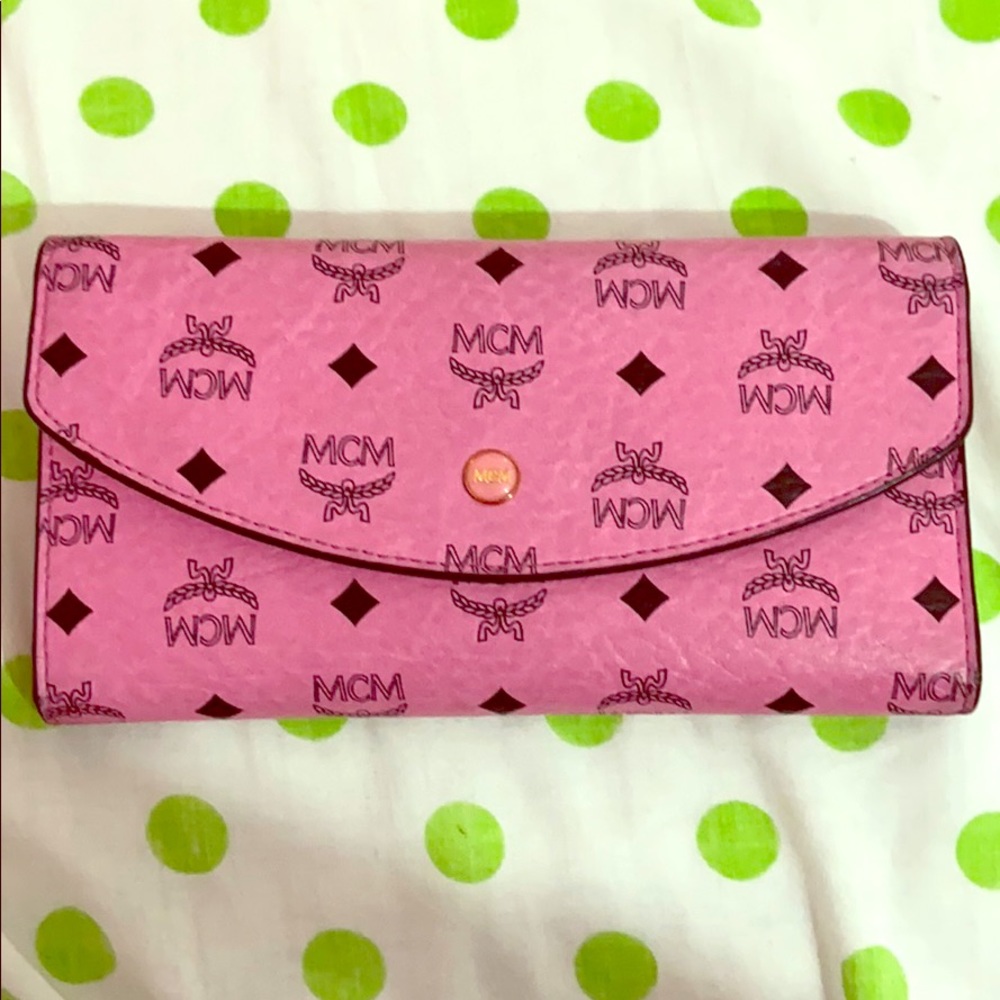 MCM pink wallet